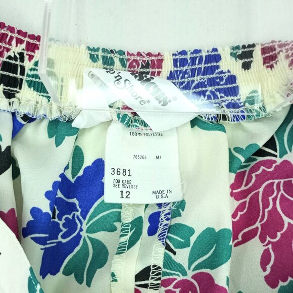 Vintage 1980s Floral Bloom Lightweight Skirt Medium Inner Visions Ship'n Shore - Picture 8 of 11